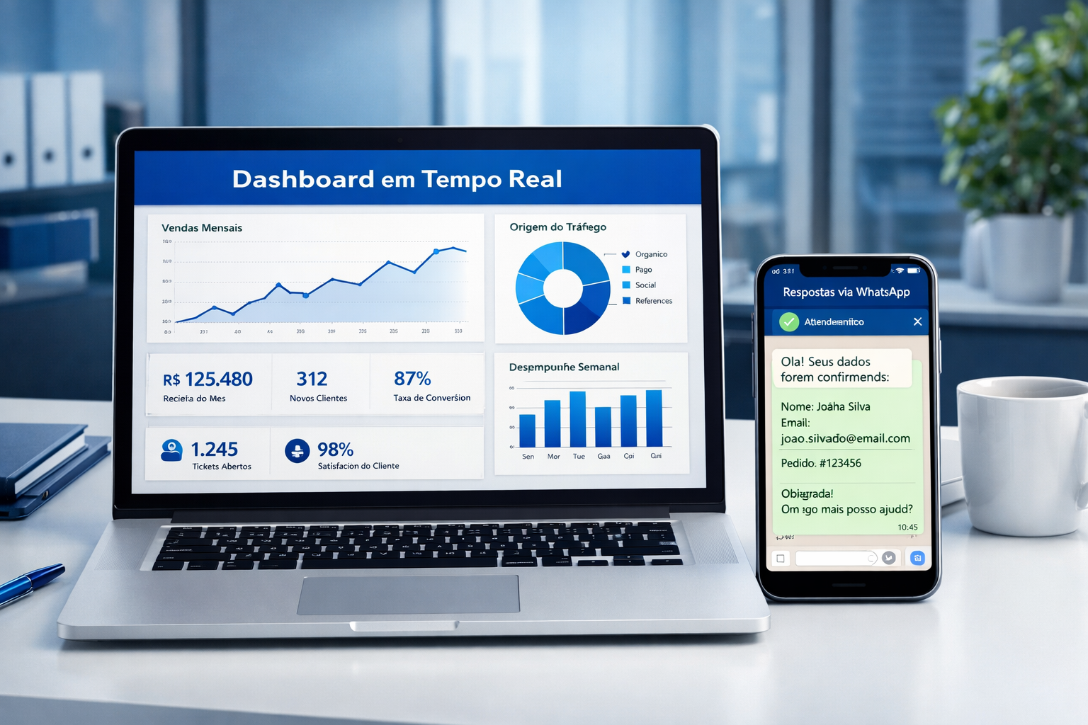 Dashboard em Tempo Real com WhatsApp